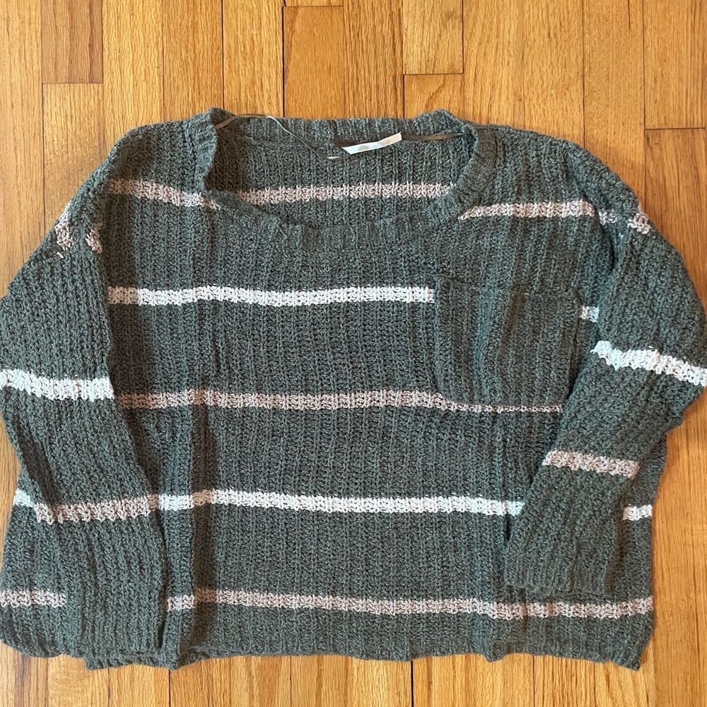 Green Chunky Free People Sweater